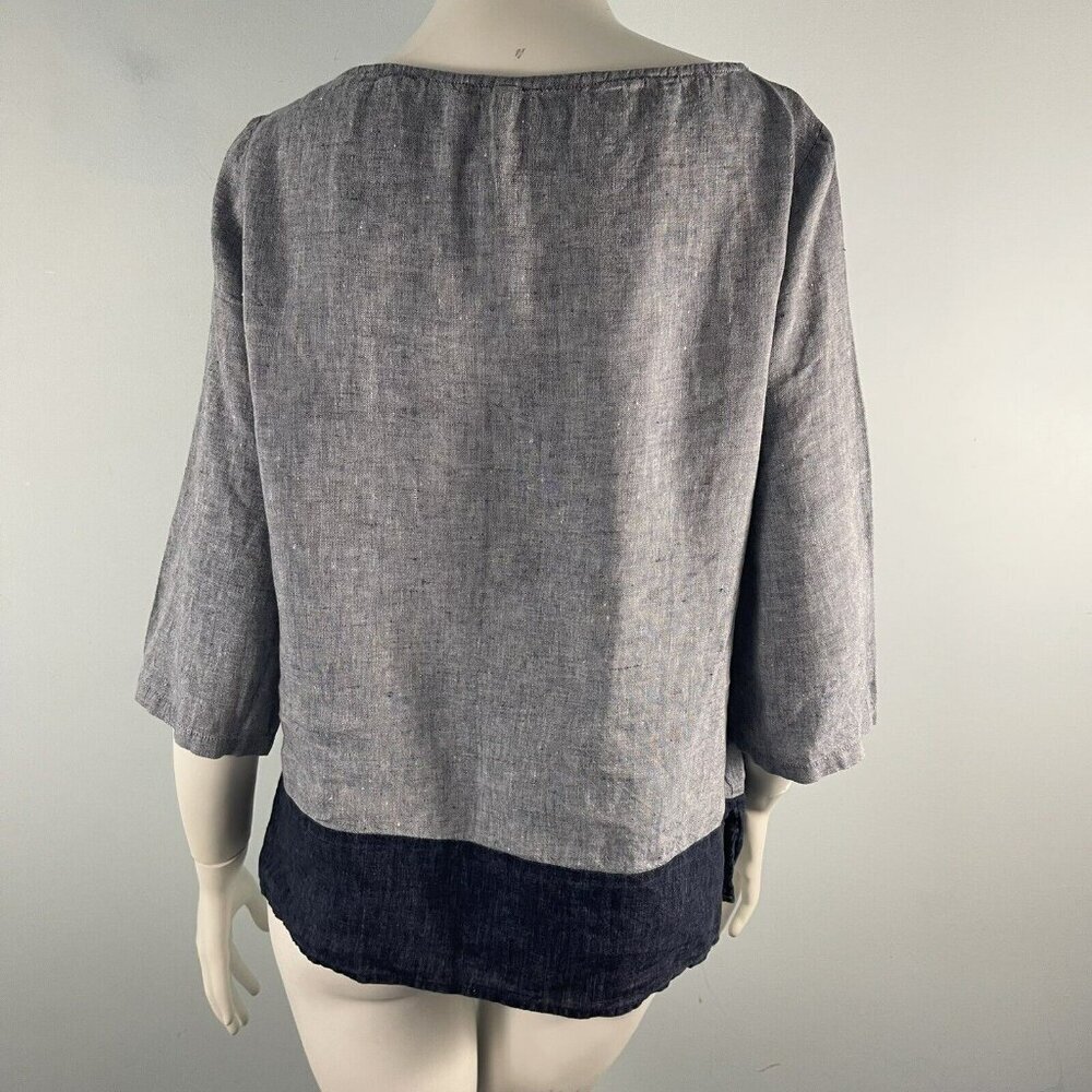 Nuthatch Linen Tunic 3/4 Sleeves Popover Shirt Top Lagenlook Size Small - Picture 6 of 12
